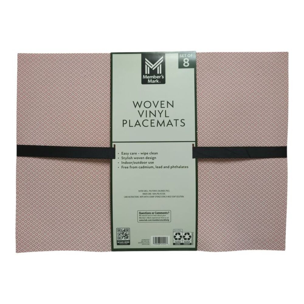 Member's Mark Indoor/Outdoor Woven Vinyl Placemats, Set of 8 - Chile
